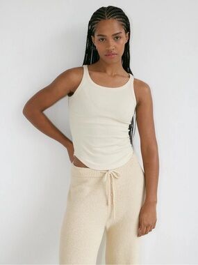 Boheme Goods Ribbed Tank Top Natural Cream NWOT Size M/L
